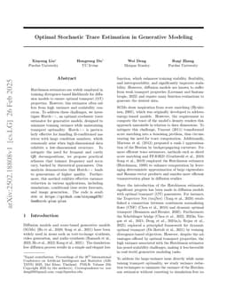 Optimal Stochastic Trace Estimation in Generative Modeling