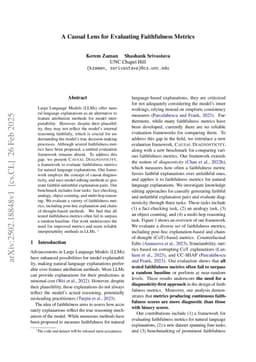 A Causal Lens for Evaluating Faithfulness Metrics