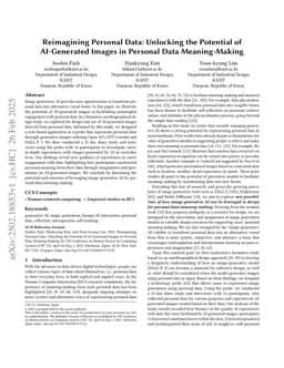 Reimagining Personal Data: Unlocking the Potential of AI-Generated Images in Personal Data Meaning-Making