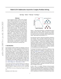 Multi-LLM Collaborative Search for Complex Problem Solving