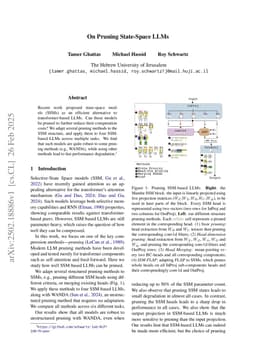 On Pruning State-Space LLMs