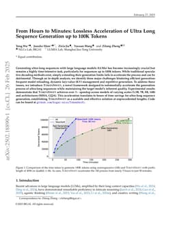 From Hours to Minutes: Lossless Acceleration of Ultra Long Sequence Generation up to 100K Tokens