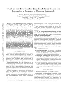 Think on your feet: Seamless Transition between Human-like Locomotion in Response to Changing Commands