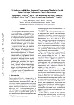 CS-Dialogue: A 104-Hour Dataset of Spontaneous Mandarin-English Code-Switching Dialogues for Speech Recognition