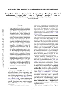 END: Early Noise Dropping for Efficient and Effective Context Denoising