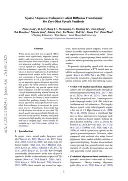 MegaTTS 3: Sparse Alignment Enhanced Latent Diffusion Transformer for Zero-Shot Speech Synthesis