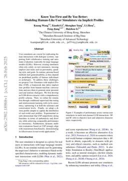 Know You First and Be You Better: Modeling Human-Like User Simulators via Implicit Profiles
