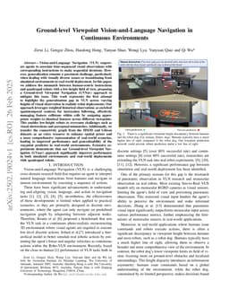 Ground-level Viewpoint Vision-and-Language Navigation in Continuous Environments
