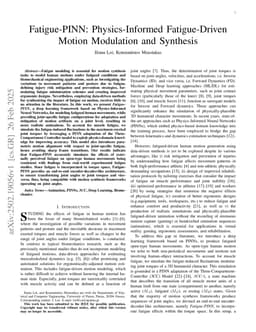 Fatigue-PINN: Physics-Informed Fatigue-Driven Motion Modulation and Synthesis