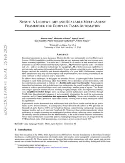 Nexus: A Lightweight and Scalable Multi-Agent Framework for Complex Tasks Automation