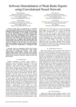 Software demodulation of weak radio signals using convolutional neural network