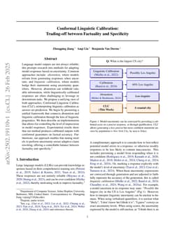 Conformal Linguistic Calibration: Trading-off between Factuality and Specificity