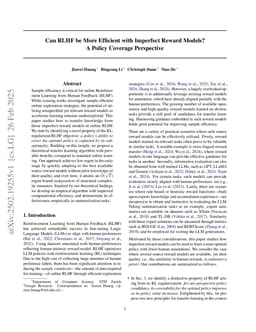 Can RLHF be More Efficient with Imperfect Reward Models? A Policy Coverage Perspective