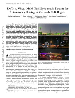 EMT: A Visual Multi-Task Benchmark Dataset for Autonomous Driving in the Arab Gulf Region