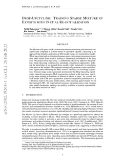 Drop-Upcycling: Training Sparse Mixture of Experts with Partial Re-initialization