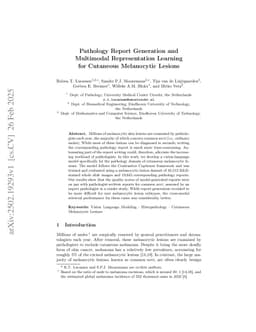 Pathology Report Generation and Multimodal Representation Learning for Cutaneous Melanocytic Lesions