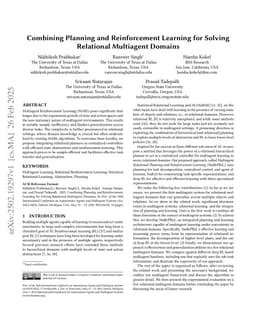 Combining Planning and Reinforcement Learning for Solving Relational Multiagent Domains
