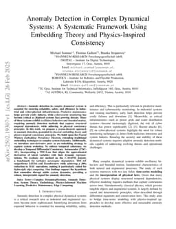 Anomaly Detection in Complex Dynamical Systems: A Systematic Framework Using Embedding Theory and Physics-Inspired Consistency