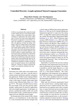 Controlled Diversity: Length-optimized Natural Language Generation