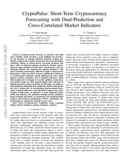 CryptoPulse: Short-Term Cryptocurrency Forecasting with Dual-Prediction and Cross-Correlated Market Indicators