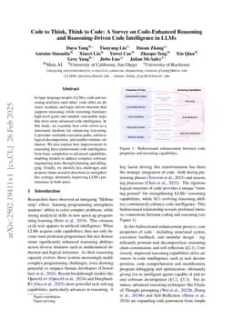 Code to Think, Think to Code: A Survey on Code-Enhanced Reasoning and Reasoning-Driven Code Intelligence in LLMs