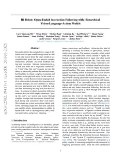 Hi Robot: Open-Ended Instruction Following with Hierarchical Vision-Language-Action Models