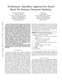 Evolutionary Algorithms Approach For Search Based On Semantic Document Similarity