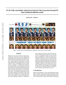 FLAP: Fully-controllable Audio-driven Portrait Video Generation through 3D head conditioned diffusion model