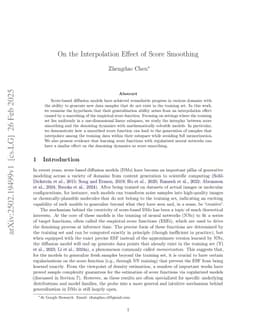 On the Interpolation Effect of Score Smoothing
