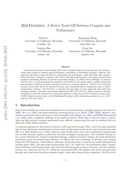 Mixtraining: A Better Trade-Off Between Compute and Performance