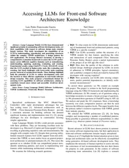 Assessing LLMs for Front-end Software Architecture Knowledge