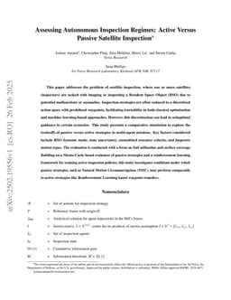 Assessing Autonomous Inspection Regimes: Active Versus Passive Satellite Inspection