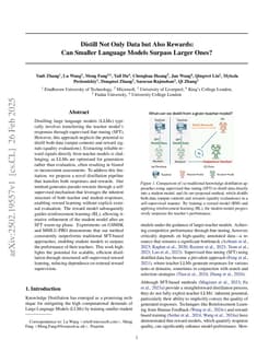 Distill Not Only Data but Also Rewards: Can Smaller Language Models Surpass Larger Ones?