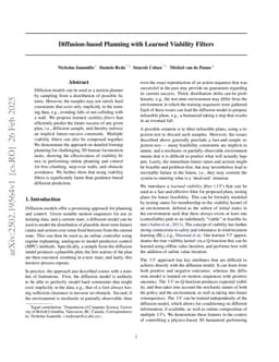 Diffusion-based Planning with Learned Viability Filters