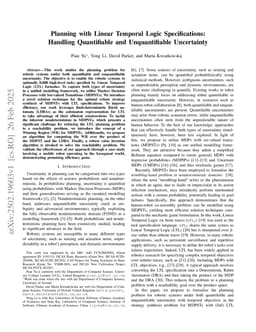 Planning with Linear Temporal Logic Specifications: Handling Quantifiable and Unquantifiable Uncertainty