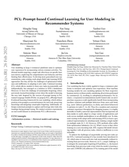 PCL: Prompt-based Continual Learning for User Modeling in Recommender Systems