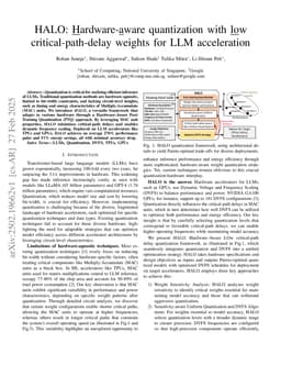 HALO: Hardware-aware quantization with low critical-path-delay weights for LLM acceleration