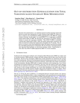 Out-of-distribution Generalization for Total Variation based Invariant Risk Minimization