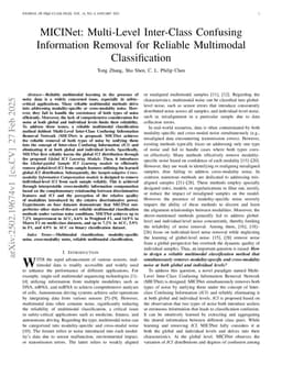 MICINet: Multi-Level Inter-Class Confusing Information Removal for Reliable Multimodal Classification