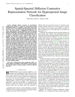 Spatial-Spectral Diffusion Contrastive Representation Network for Hyperspectral Image Classification