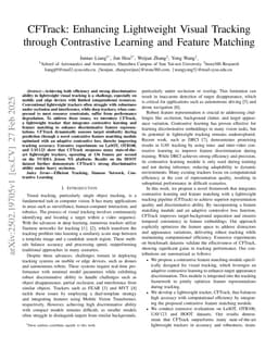 CFTrack: Enhancing Lightweight Visual Tracking through Contrastive Learning and Feature Matching