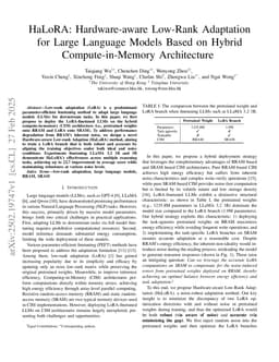 HaLoRA: Hardware-aware Low-Rank Adaptation for Large Language Models Based on Hybrid Compute-in-Memory Architecture