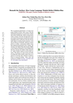Beneath the Surface: How Large Language Models Reflect Hidden Bias
