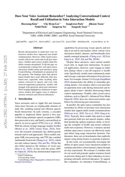 Does Your Voice Assistant Remember? Analyzing Conversational Context Recall and Utilization in Voice Interaction Models