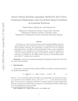 Inexact Moreau Envelope Lagrangian Method for Non-Convex Constrained Optimization under Local Error Bound Conditions on Constraint Functions