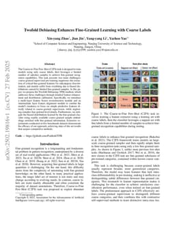 Twofold Debiasing Enhances Fine-Grained Learning with Coarse Labels