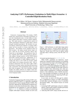 Analyzing CLIP's Performance Limitations in Multi-Object Scenarios: A Controlled High-Resolution Study