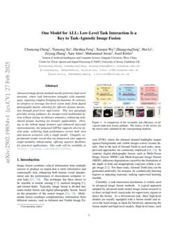 One Model for ALL: Low-Level Task Interaction Is a Key to Task-Agnostic Image Fusion