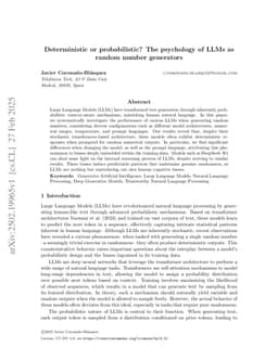 Deterministic or probabilistic? The psychology of LLMs as random number generators