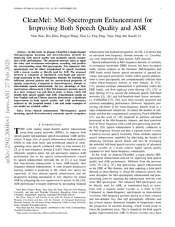 CleanMel: Mel-Spectrogram Enhancement for Improving Both Speech Quality and ASR